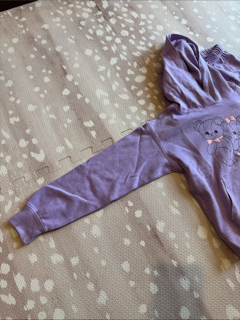 Girls Do Too Lavender Teddy Bear Hoodie & Jogger Sweat Set Size 5 Cute Cozy